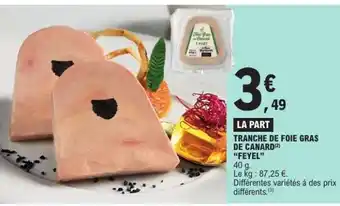 E.Leclerc TRANCHE DE FOIE GRAS DE CANARD FEYEL offre