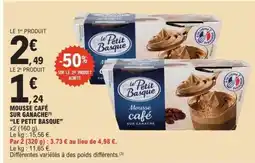 E.Leclerc Mousse Café sur Ganache 'Le Petit Basque' offre