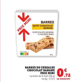 Bi1 Barres de cereales chocolat banane prix mini offre