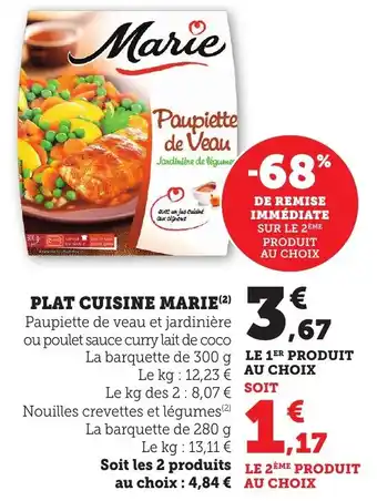 Bi1 Plat cuisine marie offre