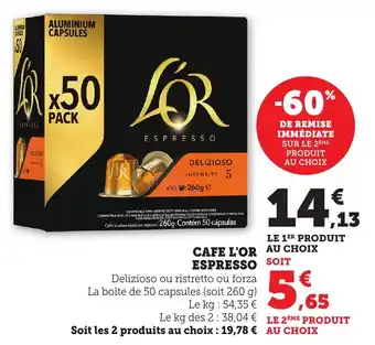 Bi1 Cafe l'or espresso offre