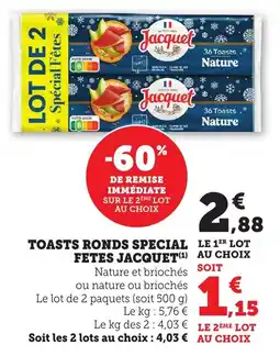 Bi1 Toasts ronds special fetes jacquet offre