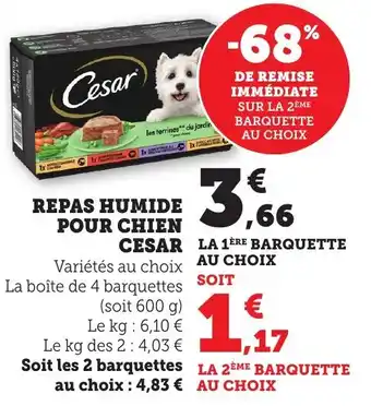Bi1 Repas humide pour chien cesar offre