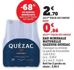 Bi1 Eau minérale naturelle gazeuse quezac offre