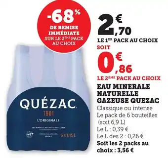 Bi1 Eau minérale naturelle gazeuse quezac offre