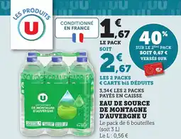 Bi1 Eau de source de montagne d'auvergne offre