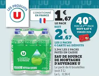 Bi1 Eau de source de montagne d'auvergne offre