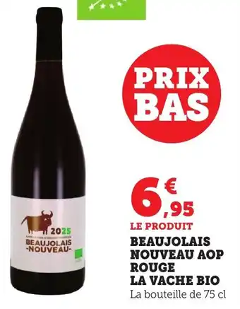Bi1 Beaujolais nouveau aop rouge la vache bio offre