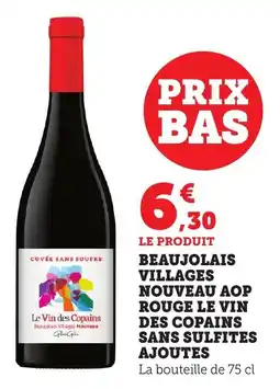 Bi1 Beaujolais villages nouveau aop rouge le vin des copains sans sulfites ajoutes offre
