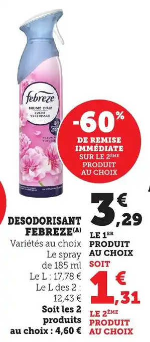 Bi1 Desodorisant febreze offre