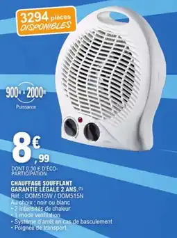 E.Leclerc Chauffage soufflant garantie légale 2 ans offre