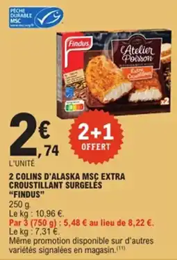E.Leclerc 2 colins d'alaska msc extra croustillant surgelés findus offre