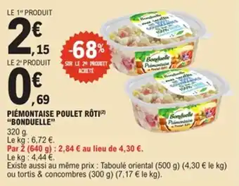 E.Leclerc Piémontaise poulet rôti bonduelle offre