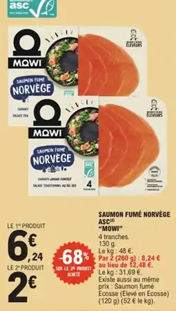 E.Leclerc Saumon fumé norvège asc mowi offre