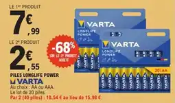 E.Leclerc Piles longlife power varta offre