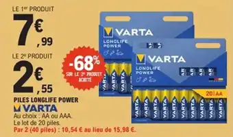 E.Leclerc Piles longlife power varta offre