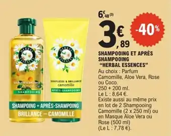 E.Leclerc Shampooing et après shampooing herbal essences offre