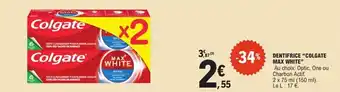 E.Leclerc Dentifrice colgate max white offre