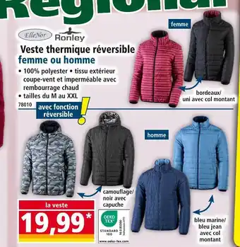 Norma ElleNoir / Ronley Veste thermique réversible femme ou homme offre