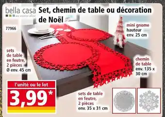 Norma BELLA CASA Set, chemin de table ou décoration de Noël offre