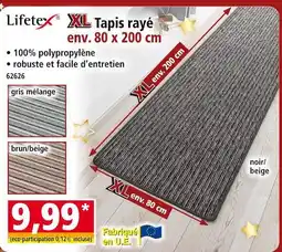Norma Lifetex XL Tapis rayé env. 80 x 200 cm offre