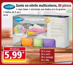 Norma multiTEC Gants en nitrile multicolores offre