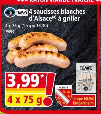 Norma Tempé Saucisses blanches d'Alsace à griller offre