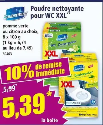 Norma SAUBERMAX Poudre nettoyante pour WC XXL offre