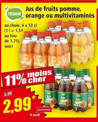 Norma TRIMM Jus de fruits pomme offre