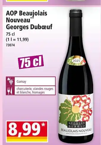Norma GEORGES DUBOEUF AOP Beaujolais Nouveau offre
