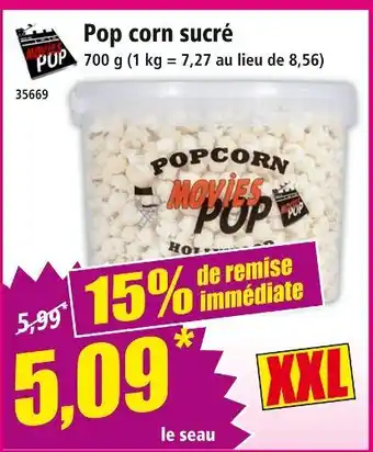 Norma MOVIES POP Pop corn sucré offre