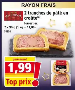 Norma Le Distronome 2 tranches de pâté en croûte offre