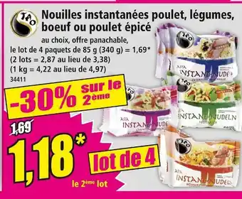 Norma TAO Nouilles instantanées poulet, légumes, boeuf ou poulet épicé offre
