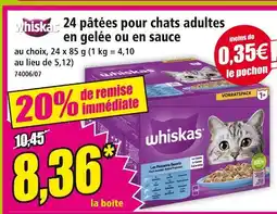 Norma Whiskas 24 pâtées pour chats adultes en gelée offre