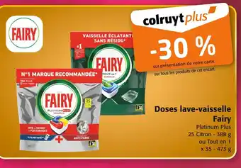 Colruyt FAIRY Doses lave-vaisselle Fairy offre