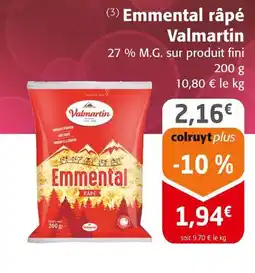Colruyt Valmartin Emmental râpé offre