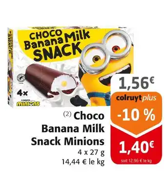 Colruyt MINIONS Choco banana milk snack offre