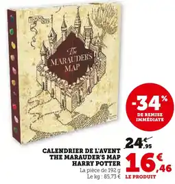 Super U HARRY POTTER Calendrier de l'Avent The Marauder's Map offre