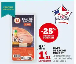 Super U U Filet de Bacon Fumé offre