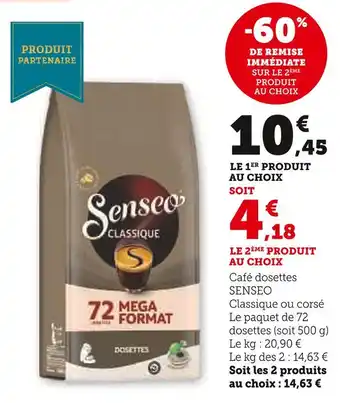 Super U SENSEO Café dosettes offre
