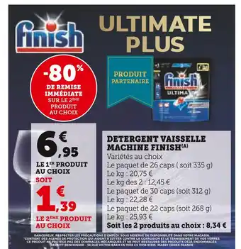 Super U FINISH Detergent Vaisselle Machine Finish offre