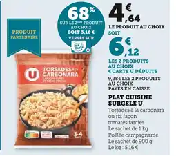 Super U U Plat cuisiné surgelé offre