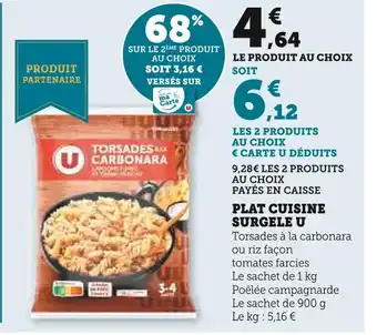 Super U U Plat cuisiné surgelé offre