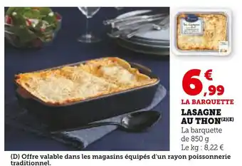 Super U Lasagne au thon offre