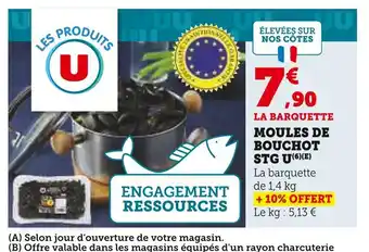 Super U U Moules de bouchot stg offre