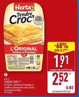 ALDI Herta Tendre Croc' L'Original Jambon et Fromage offre