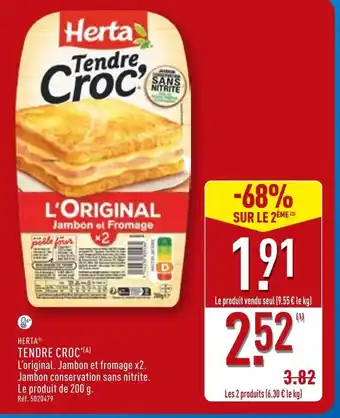 ALDI Herta Tendre Croc' L'Original Jambon et Fromage offre