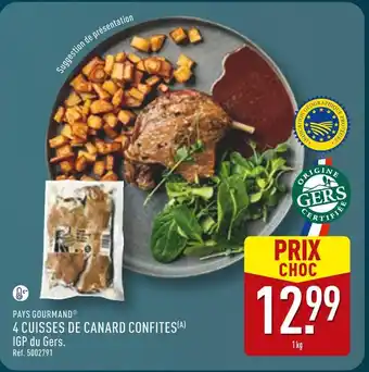 ALDI Pays Gourmand 4 Cuisses de Canard Confites offre