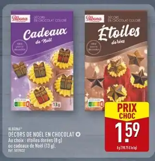 ALDI Albona Décors de Noël en chocolat offre