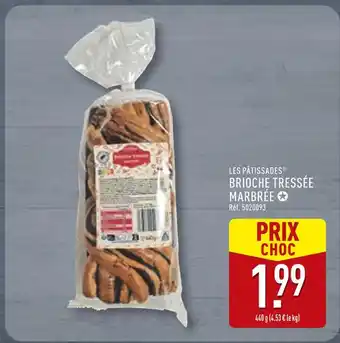 ALDI Les Pâtissades Brioche Tressée Marbrée offre